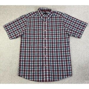 Ariat PRO Series Shirt Button Down Men’s M Plaid Short Sleeve Red Blue Western